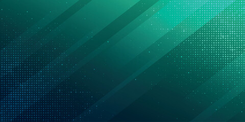 Dark green gradient abstract background with overlapping geometric shapes and glowing dots. Modern and futuristic background concept for covers, banners, certificates, presentations and websites.