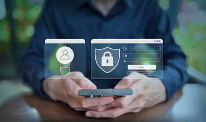 Secure Login and Registration Interface with Smartphone Interaction