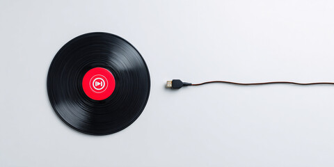 Captivating Minimalist Conceptual Vinyl Record Artwork for Streaming Platforms