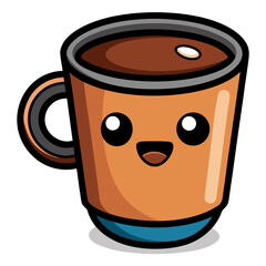 Coffee cup cartoon object on a white background vector illustration
