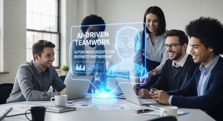 Advanced digital intelligences seamlessly collaborating with human experts to drive innovation