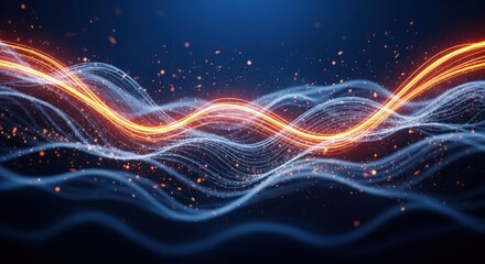 Abstract flowing waves of cosmic energy propagating dynamically through the infinite expanse of deep space.