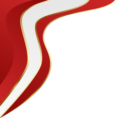 Red and Gold Luxury Corner Border Illustration