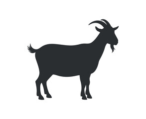 Goat Vector Silhouette Illustration Farm Animal Livestock Isolated