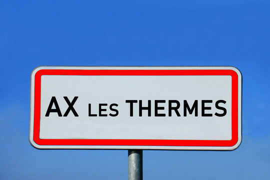 Ortsschild Ax-les-Thermes