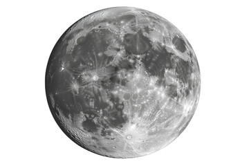 Obraz premium Lunar surface detailed celestial body isolated on a transparent background