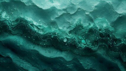 An abstract texture of an old stone wall reflects the clear blue aqua of a swimming pool surface