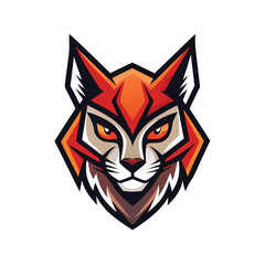 Obraz premium Aggressive wildcat head logo vector geometric design for esport mascot branding