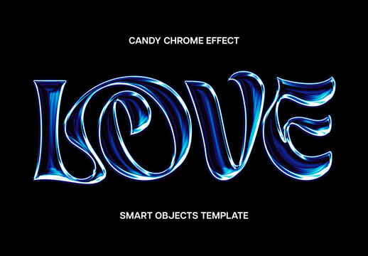 Candy Chrome Text & Logo Effect Mockup