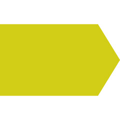 Bright Yellow Arrow Shape Pointing Rightward on White Background
