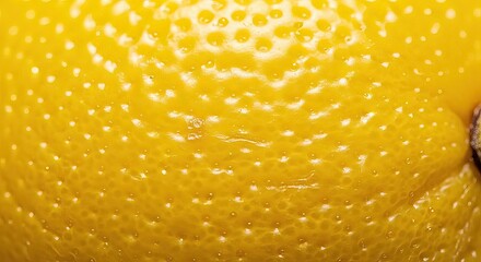 Vibrant close-up texture of bright yellow citrus fruit peel with tiny pores.
