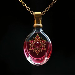 perfume bottle on black background