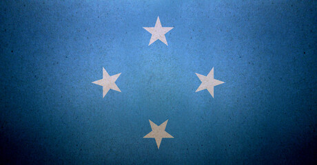 Flag of the Federated States of Micronesia on a paper