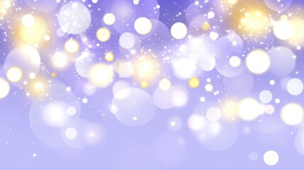 Sparkling bokeh lights and starbursts shimmer against a soft purple backdrop, creating a magical, celebratory atmosphere perfect for festive occasions and elegant designs.