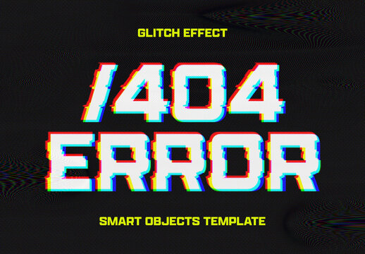 Error Glitch Text Effect Mockup