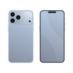 Apple new iPhone 17 pro max cosmic orange blank screen mockup vector illustration for advertising, Smartphone mockup. Isolated on white background. Vector illustration.