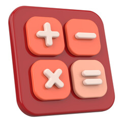 Obraz premium Modern Calculator App Icon. 3D Illustration.