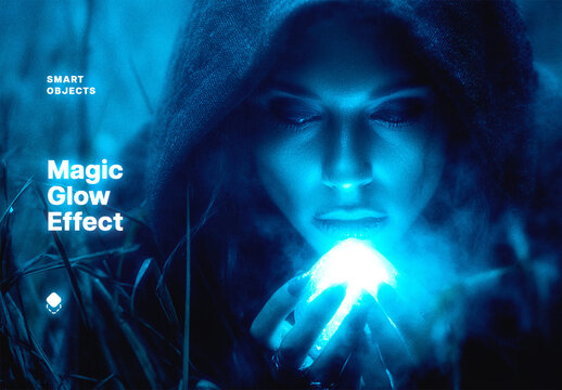 Magic Glow Photo Effect Mockup