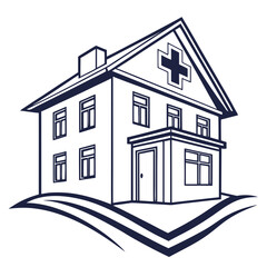Vector illustration of a clinic building