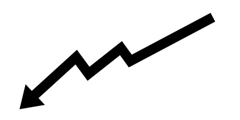 Black zigzag downward arrow