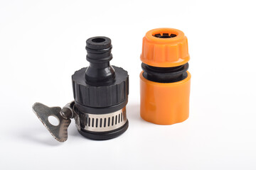 Faucet to hose connector isolated on white background