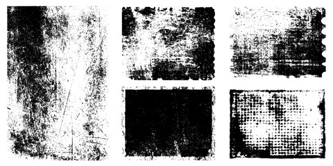 Abstract grunge frame texture set black and white distressed border design .old rough vintage grungy background dirty cracked worn paper edge template .frame texture collection for graphic design .