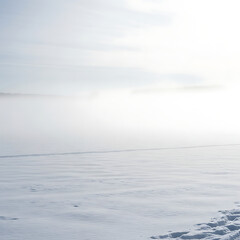 Obraz premium Vast frozen landscape under bright overcast sky