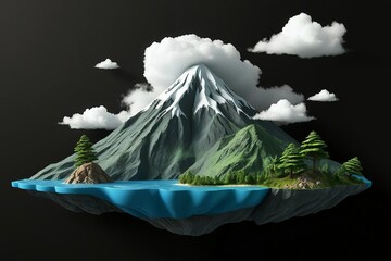 winter landscape with mountains