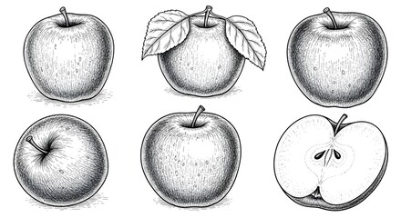 Botanical Ink Apple Study