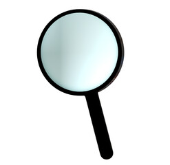 magnifying glass isolated on png transparent background.