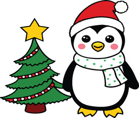 snowman with christmas tree