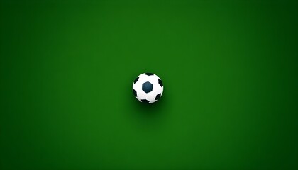 A single soccer ball rests centered on a vibrant green background.