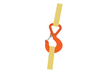 Orange Clamp Gripping Wooden Rods: Cartoon Carpentry Tool Illustration for Woodworking Projects and DIY