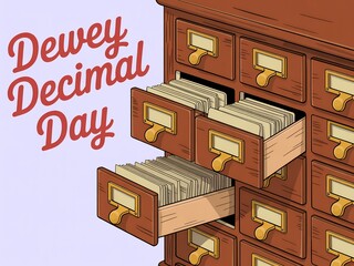 Celebrating dewey decimal day with an antique card catalog full of knowledge