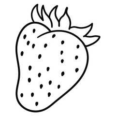 Hand-drawn doodle strawberry on a white background.