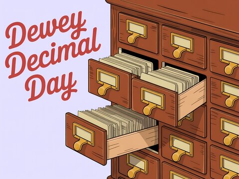 Celebrating dewey decimal day with an antique card catalog full of knowledge