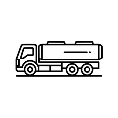 Fototapeta premium Fuel delivery truck vector icon illustration for transportation and logistics business and industry with tank 100