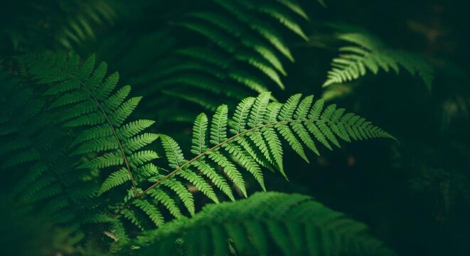 Lush Green Ferns in Forest - Powered by Adobe