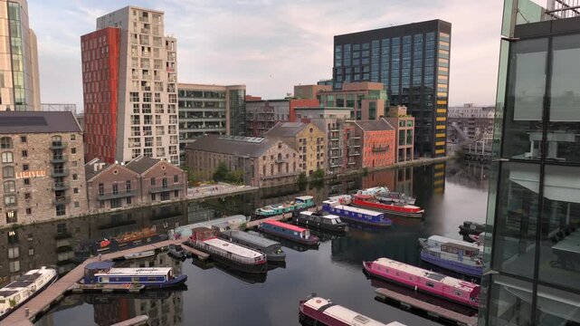 Dublin Docks from above. Google offices in Southside docks in Dublin, Ireland. Google's European headquarters.