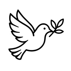 Black and White Peace Bird Icon
