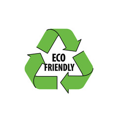 Eco Friendly Recycling Symbol Green Environment Label Isolated on White