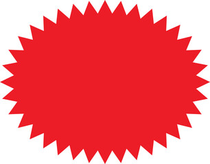 Red shopping labels collection. Sale or discount sticker. Starburst red sticker set. Special offer price tag. Supermarket promotional badge. Promo stickers with star edges. Vector, PNG