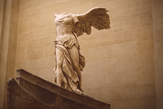 Nike of Samothrace in Limestone Setting