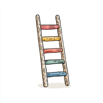 A colorful ladder represents upward mobility, goals and potential achievement