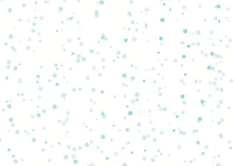 Blue snow falling down - snowflake PNG