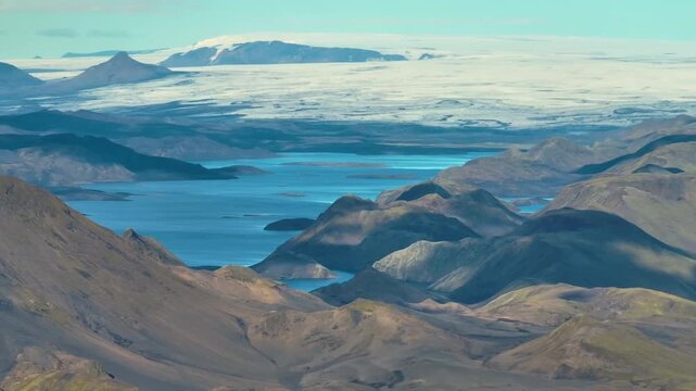 Aerial of Vatnaj&ouml;kull glacier