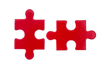 Fototapeta premium red puzzle piece on transparent background