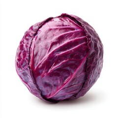 Fototapeta premium A vibrant red cabbage displayed on its own, showcasing its fresh texture