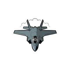 Modern Military Fighter Jet Vector Illustration Isolated in White Background