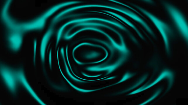 Abstract teal water spiral flowing liquid curve in metallic green cyan modern glossy texture background
